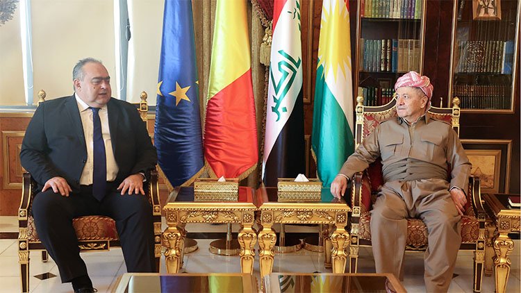 Serok Barzanî pêşwazî li Balyozê Romanya li Iraqê kir