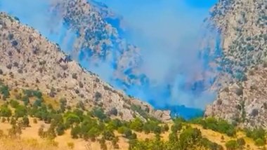 Amedi'de bombardıman sonrası yangın