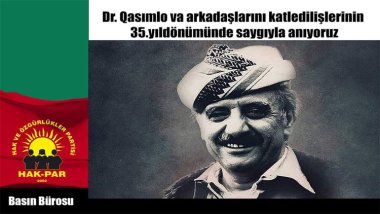 HAK-PAR: Dr. Abdurahman Qasımlo’yu ölümünün 35. yıldönümünde saygıyla anıyoruz
