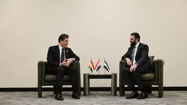 Neçirvan Barzani, Suriye Cumhurbaşkanı Şara ile  görüştü