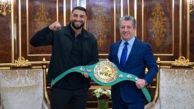 Mesrur ​​Barzani, Kürt boksör Kabayel'i kabul etti