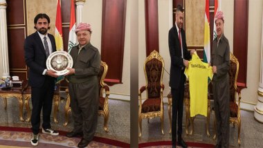 Başkan Barzani Körfez Kupası'nı kazanana Duhok takımını kabul etti