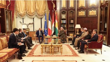 Serok Barzanî pêşwazî li Wezîrê Derve yê Fransayê kir