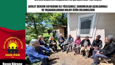 HAK-PAR: Devlet Dersim Soykırımı ile yüzleşmeli, sorumlular açıklanmalı ve yaşananlardan dolayı özür dilenmelidir