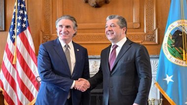 Mesrûr Barzanî û Wezîrê Karên Navxwe yê Amerîkayê civiyan