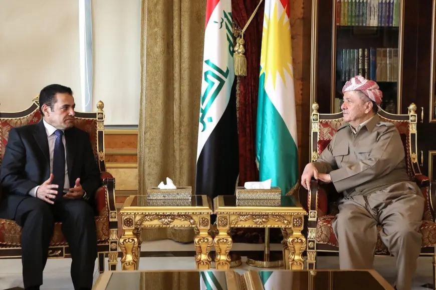 Serok Barzanî û Qasim Arecî rewşa siyasî û pêşhatên dawî yên ewlehiyê yên li navçeyê gufûgo dikin