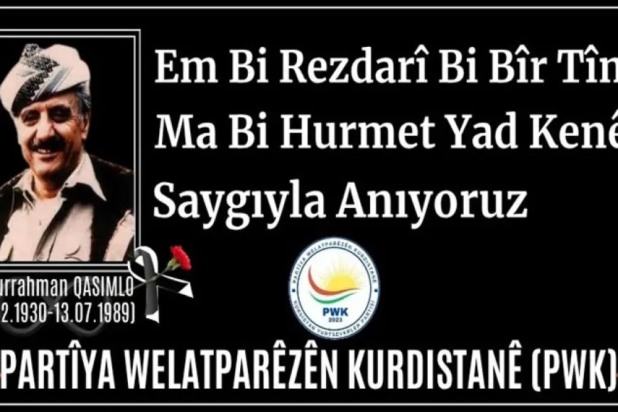 PWK: Dr. Abdurrahman Qasimlo’yu Saygıyla Anıyoruz