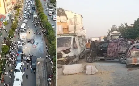 Bitlis'te freni boşalan TIR, 11 araca çarptı