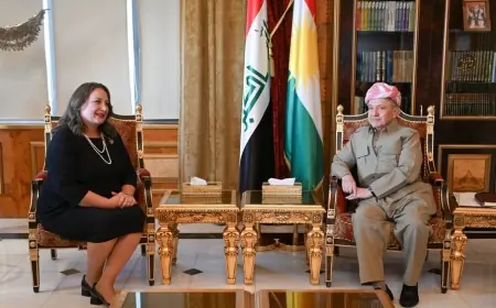 Başkan Barzani, ABD’nin Yeni ve Eski Konsoloslarını Karşıladı