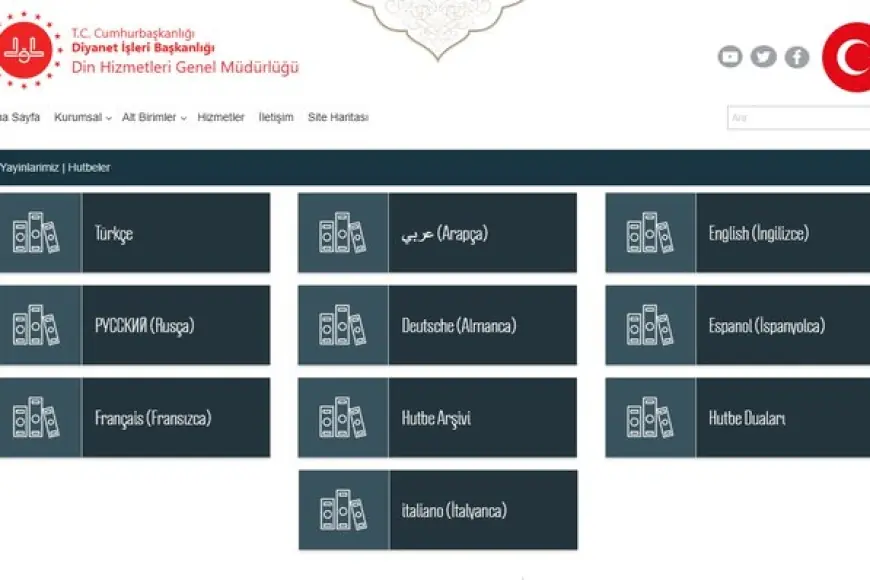 Diyanet’in Cuma Hutbesi 8 dilde yayınlanıyor, Kürtçe seçeneği yok