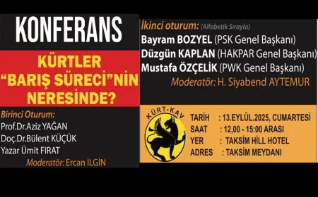 KÜRT-KAV 'Kürtler Barış Süreci'nin Neresinde' Konferansı Düzenliyor