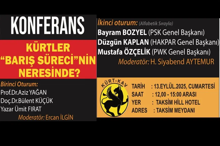 KÜRT-KAV 'Kürtler Barış Süreci'nin Neresinde' Konferansı Düzenliyor