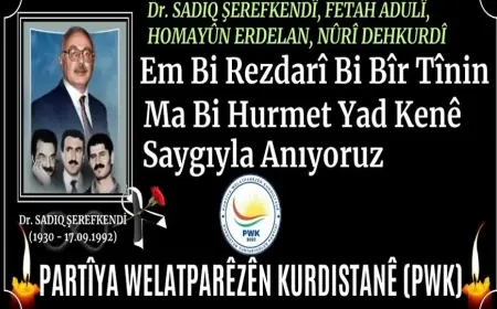 PWK: Em Dr. Sadiq Şerefkendî û hevalên wî bi rêzdarî bi bîr tînin
