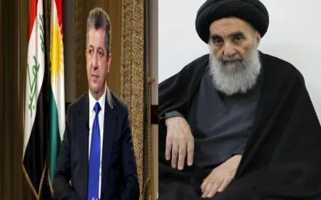 Mesrur ​​Barzani'den Ali Sistani'ye başsağlığı mesajı
