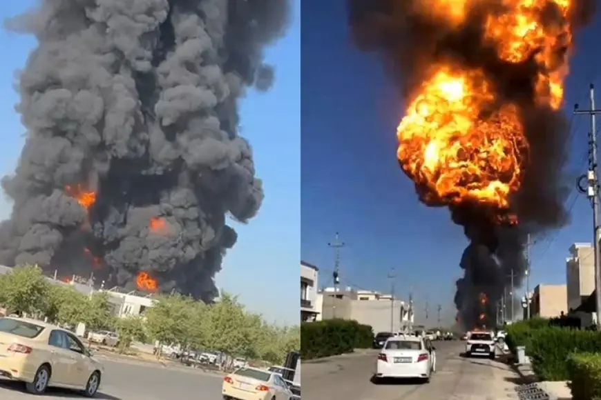 Erbil’de benzin istasyonunda yangın
