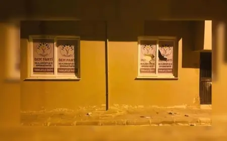 DEM Parti ilçe binasına taşlı saldırı