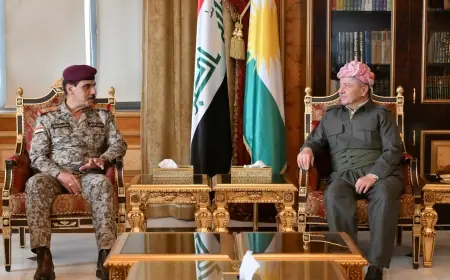 Serok Barzanî pêşwaziya şandeka bilind a leşkerî û ewlehiyê ya Iraqê kir