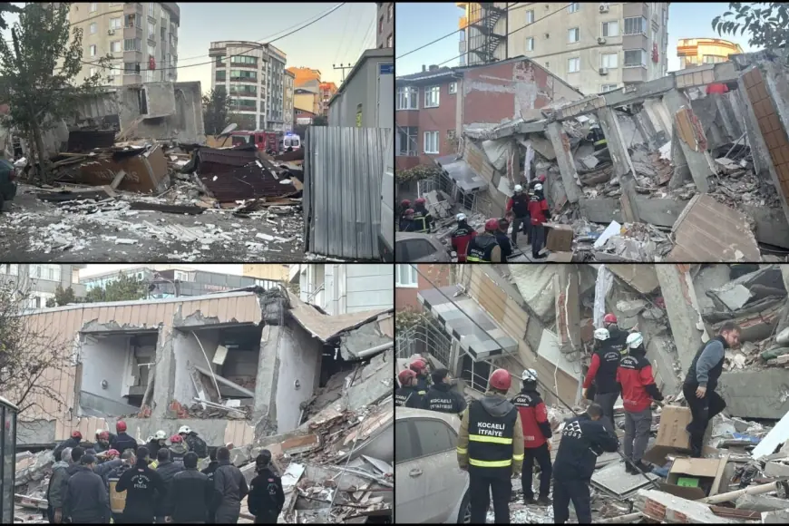 Gebze'de 6 katlı bina çöktü: 5 kişi enkaz altında!