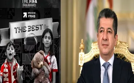 Mesrur Barzani’den FIFA ödülü alan Zaho taraftarına tebrik
