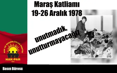 HAK-PAR: Maraş Katliamını unutmadık, unutturmayacağız.