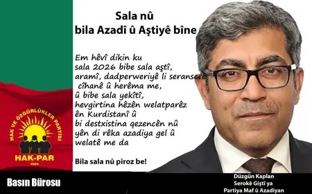 Sala nû bila Azadî û Aştiyê bîne