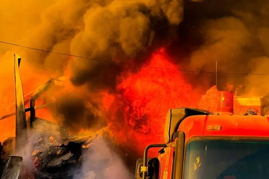 Erbil'de bir cips fabrikasında yangın