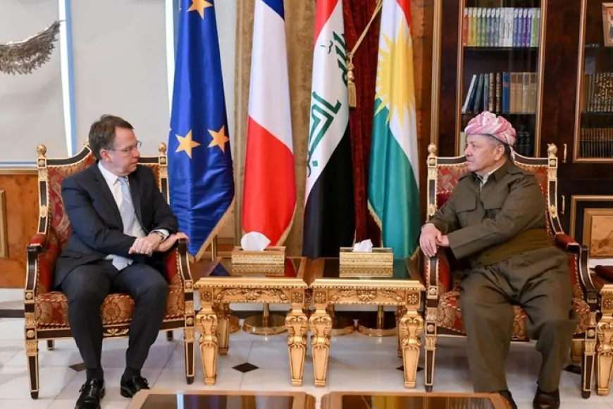 Mesud Barzani ve Fransa’nın Bağdat Büyükelçisi arasında Suriye görüşmesi