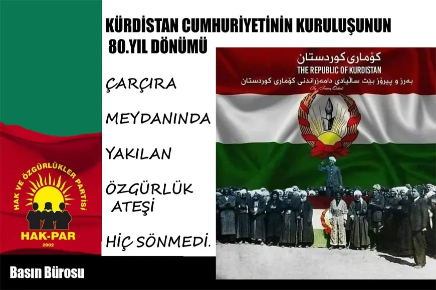HAK-PAR: Çarçıra Meydanında Yakılan Özgürlük Ateşi Hiç Sönmedi