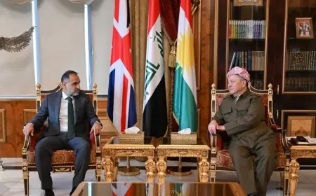 Serok Barzanî Balyozê Brîtanyayê yê Îraqê qebûl kir