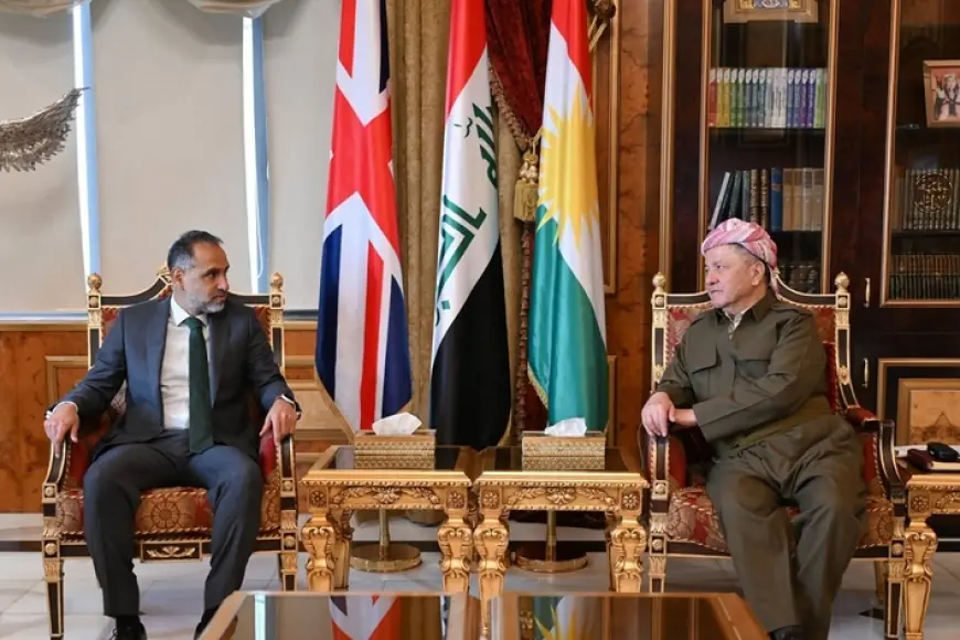 Serok Barzanî Balyozê Brîtanyayê yê Îraqê qebûl kir