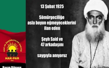 HAK-PAR: Şeyh Said ve 47 arkadaşını saygıyla anıyoruz