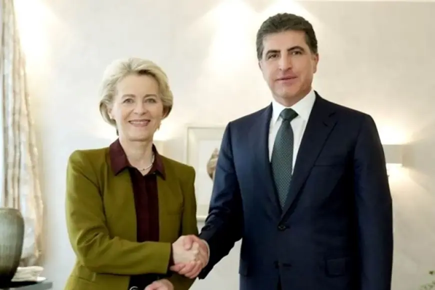AB'den Kürdistan Bölgesi'ne Destek: Von der Leyen Neçirvan Barzani ile Görüştü