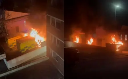 Londra'da bir mahallede patlama ve yangın