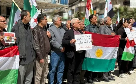 Afrin’de Kürdistan Bölgesi’ne yönelik saldırılar protesto edildi