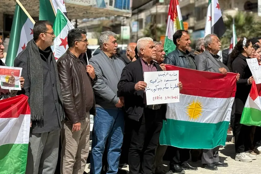 Afrin’de Kürdistan Bölgesi’ne yönelik saldırılar protesto edildi