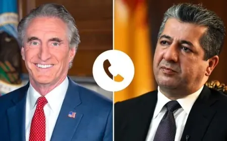 Mesrûr Barzanî û Wezîrê Navxwe yê Amerîkayê pêşxistina peywendiyên dualî û rewşa deverê nîqaş kirin