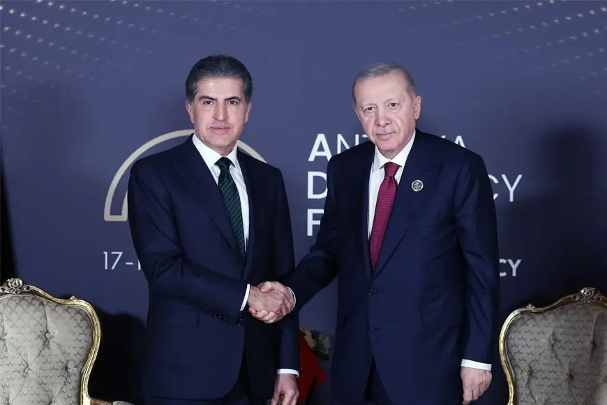 Neçirvan Barzani ile Erdoğan Antalya'da bir araya geldi
