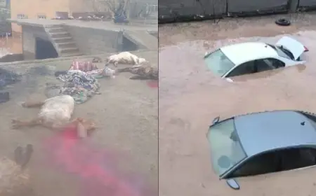 Siirt’te sel felaketi: Araçlar  kayboldu, onlarca hayvan telef oldu