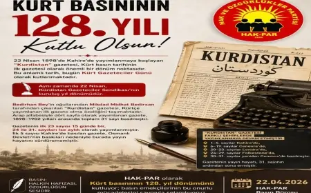 HAK-PAR: Em Salvegera 128. ya Rojnamegerıya Kurdî Pîroz Dıkın