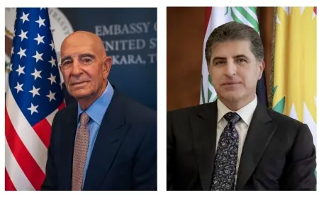 Neçirvan Barzani’den Tom Barrack’a tebrik mesajı