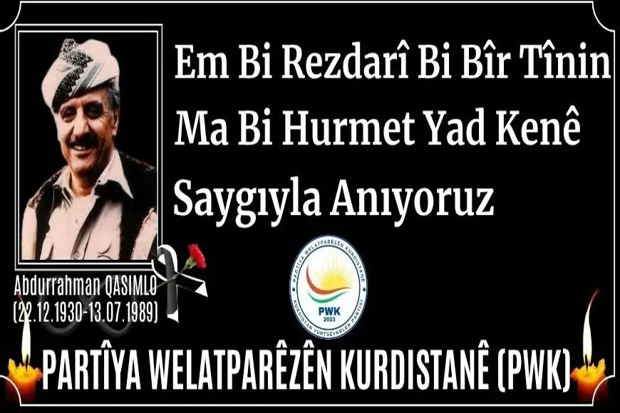 PWK: Dr. Abdurrahman Kasımlo’yu Saygıyla Anıyoruz
