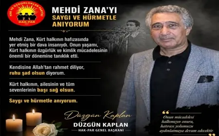 HAK-PAR Genel Başkanı Düzgün Kaplan’dan Mehdi Zana için taziye mesajı