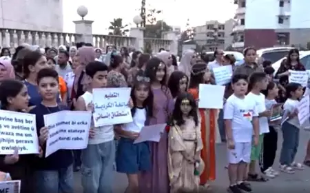 Rojava’da 8 kentte Kürtçe eğitim protestosu
