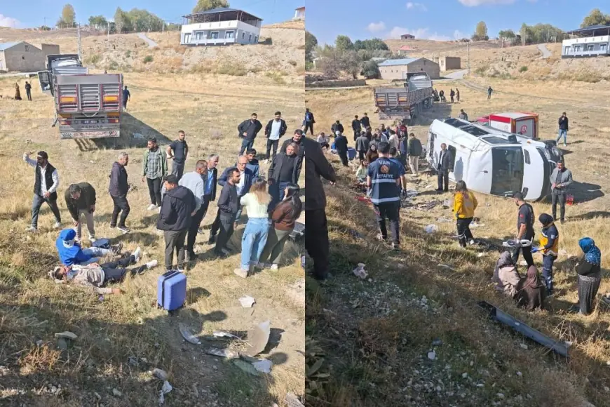 Van'da TIR ile yolcu minibüsü çarpıştı: 1'i ağır, 11 yaralı