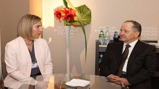 Serok Barzanî û Federica Mogherini civiyan