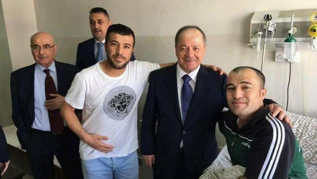 Serok Barzanî li Emanê serdana Pêşmergeyên birîndar kir