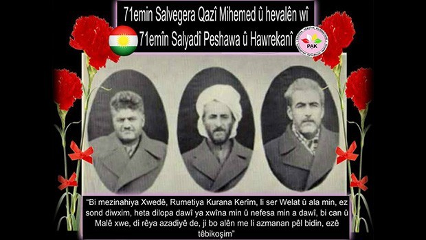 PAK: Em Pêşewa Qazî Mihemed û hevalên wî bi giramî bi bîr tînin
