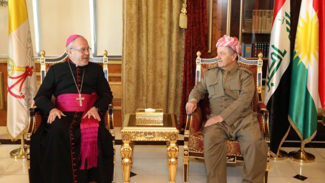 Serok Barzanî pêşwaziya Balyozê Vatîkan li Iraqê kir