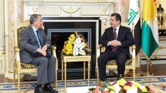 Mesrûr Barzanî pêşwazî li Birîkarê Wezîrê Bergîriyê yê Amerîka dike