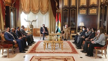 Serok Barzanî pêşwazî li şandeke parlamenterên serbixwe yên Iraqê dike